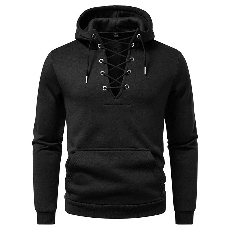 Herren Kapuzenpullover mit modischem Schnürdesign Echoarchiv