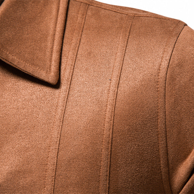 Herren Kunstlederjacke mit strukturiertem Design und seitlichen Reißverschlusstaschen Echoarchiv