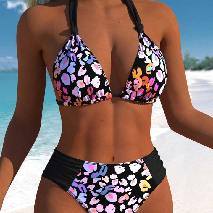 Damen Wickel-Bikini-Set mit floralem Design und hohem Bund Echo Archiv
