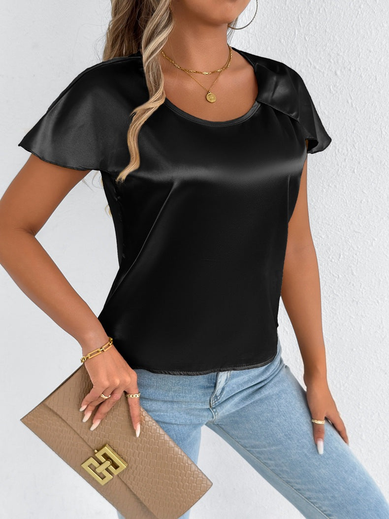 Damen Satinbluse mit eleganten Wellenästen Echo Archiv