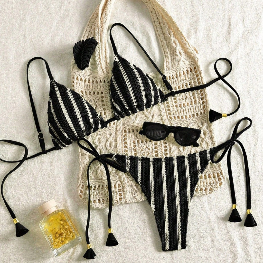 Damen Strappy Bikiniset mit verstellbaren Trägern Echo Archiv