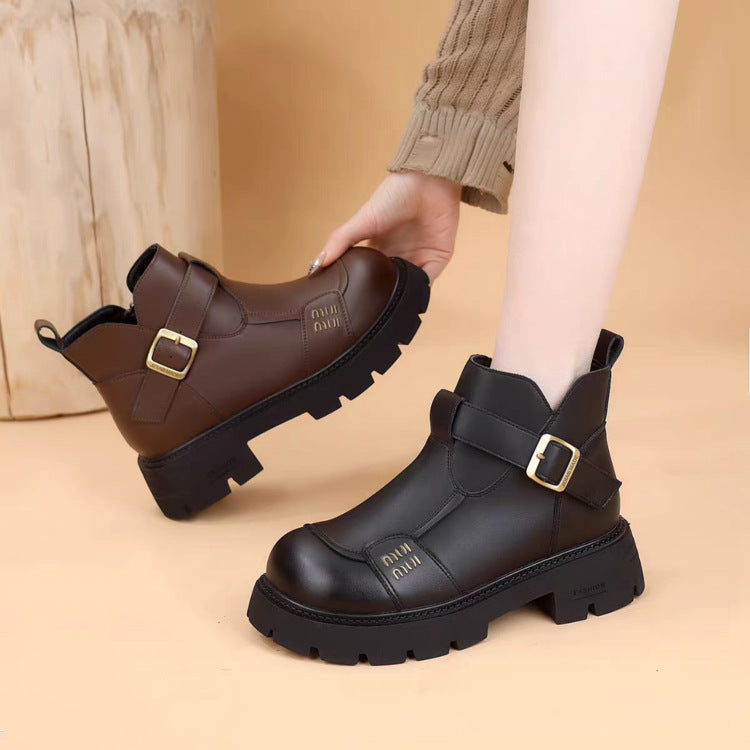 Damen Modische Chelsea-Stiefeletten mit Schnalle Echo Archiv