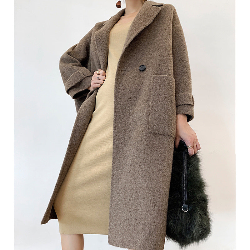 Damen Eleganter und bequemer Wollmantel Echoarchiv