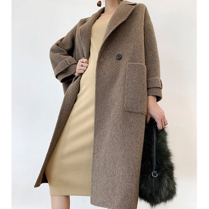 Damen Eleganter und bequemer Wollmantel Echoarchiv