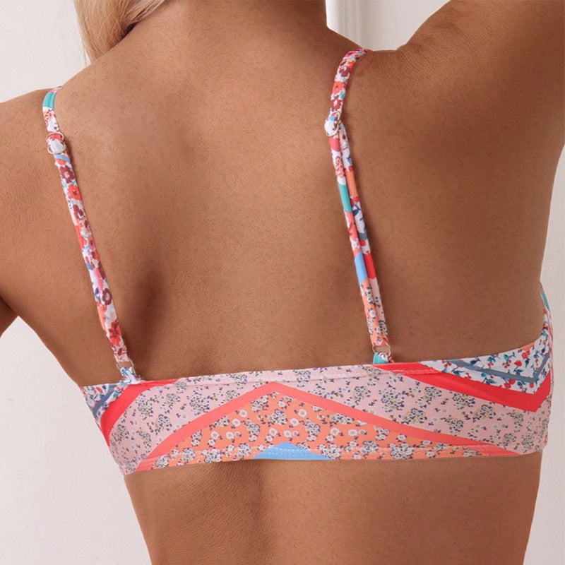 Damen Triangel-Bikini mit floralem Druck und dekorativem Spitzenbesatz Echo Archiv