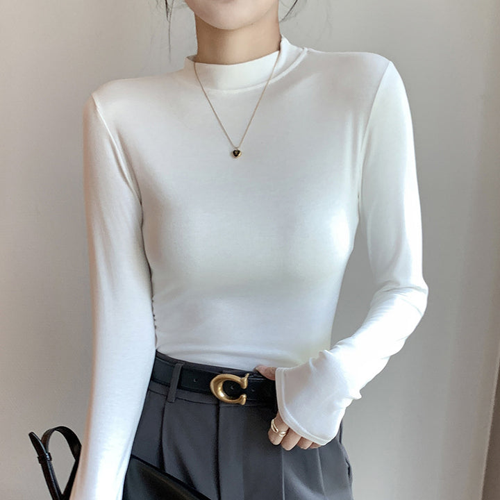 Damen Elegantes Langarmshirt mit hochgeschlossenem Ausschnitt Echo Archiv