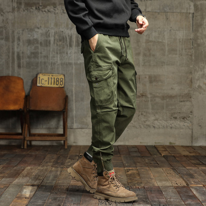 Herren Cargo-Hose mit elastischem Bund und multifunktionalen Taschen Echoarchiv