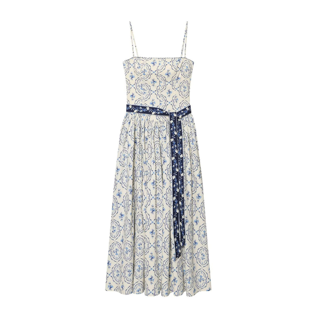 Damen Maxikleid mit floralem Muster und verstellbaren Spaghetti-Trägern Echo Archiv