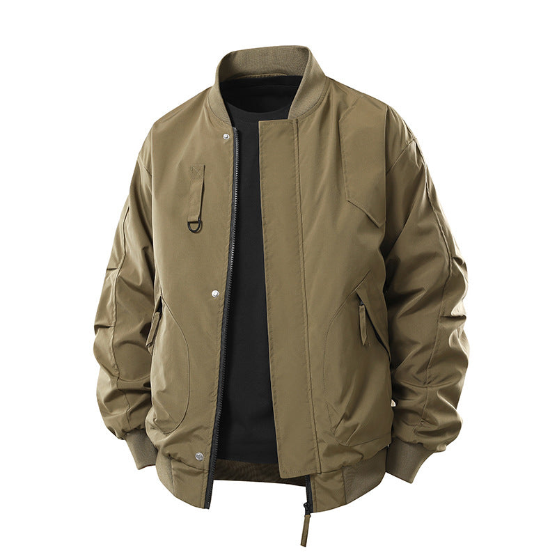 Men's technical insulated bomber jacket with utility pockets and zip closure – Brevano