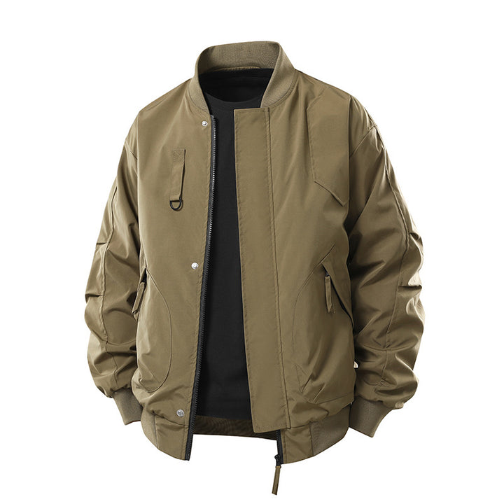 Men's technical insulated bomber jacket with utility pockets and zip closure – Brevano