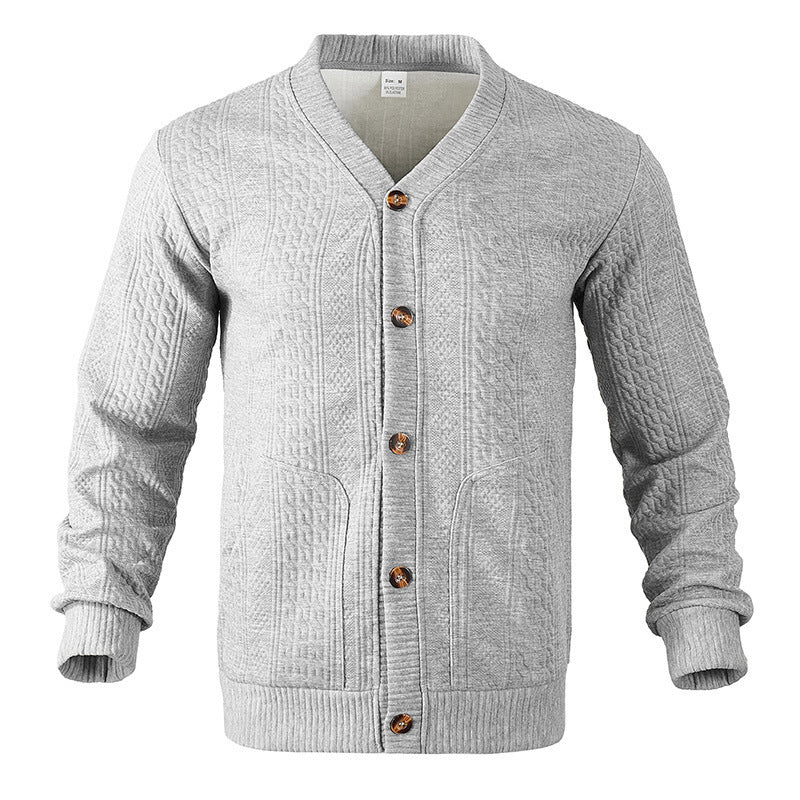 Herren Strickjacke im klassischen Design mit strukturiertem Muster Echoarchiv