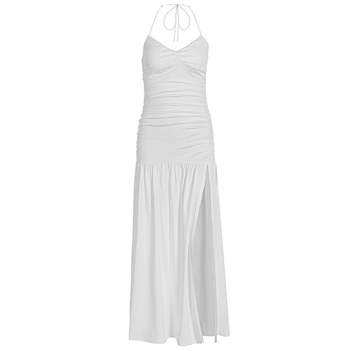 Damen Maxikleid mit raffinierten Rüschen und hohem Schlitz Echo Archiv