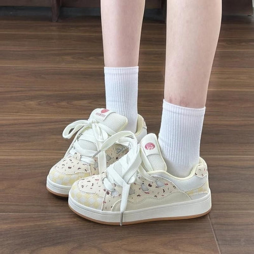 Damen Sneaker mit floralem Design und extra dicker Sohle Echo Archiv
