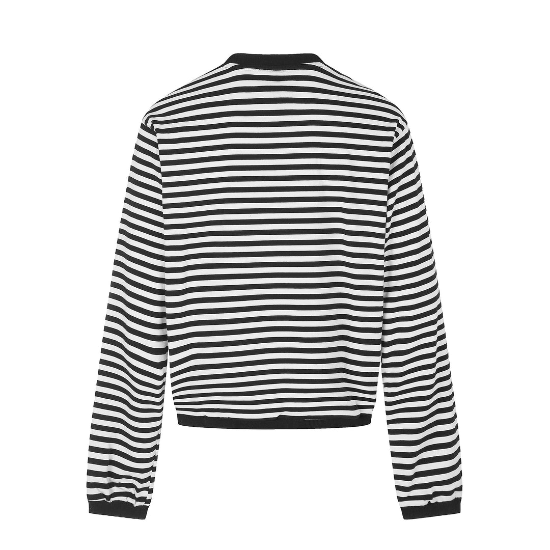 Damen maritimes Streifen-Sweatshirt mit Zierkordeln Echoarchiv