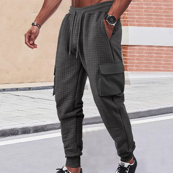 Herren lässige Cargo-Jogginghose mit strukturierter Oberfläche und seitlichen Taschen Echoarchiv
