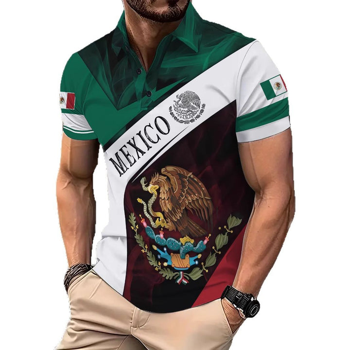 Herren Polohemd mit mexikanischem Nationaldesign Echoarchiv