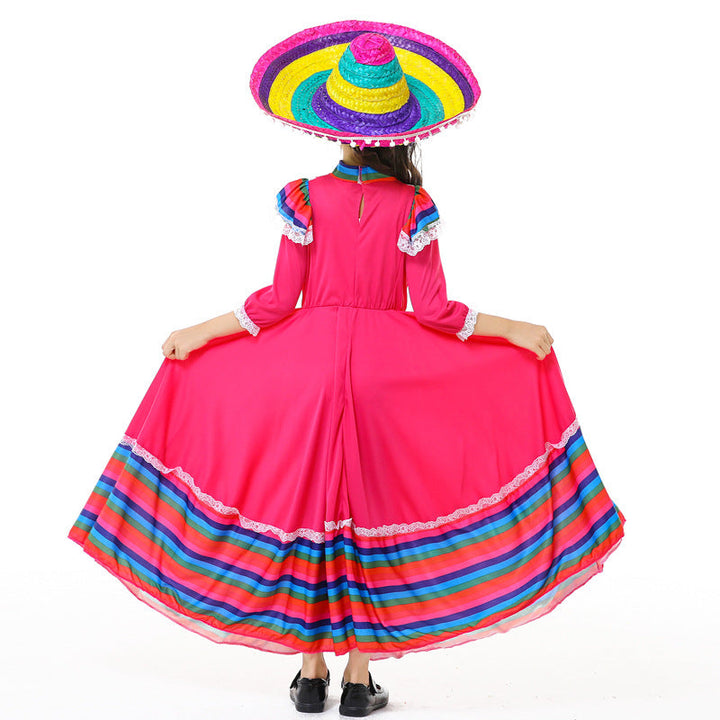Mädchen Tracht Kleid mit buntem Saum Echo Archiv