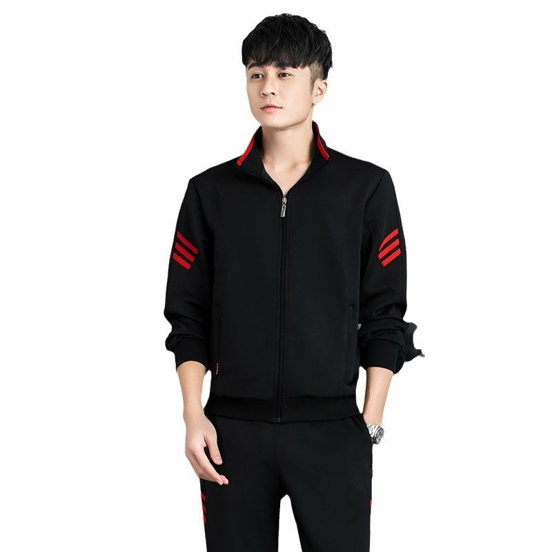 Unisex Modernes Trainingsset im Partnerlook mit Stehkragen und schlanker Jogginghose Echoarchiv