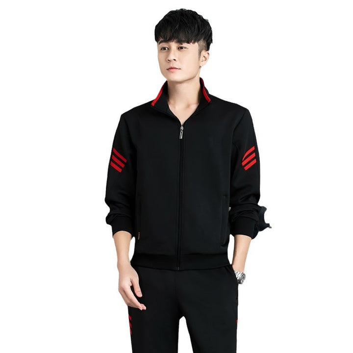 Unisex Modernes Trainingsset im Partnerlook mit Stehkragen und schlanker Jogginghose Echoarchiv