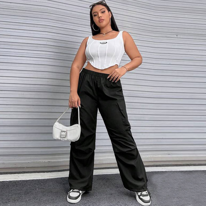 Damen Cargohose mit seitlichen Taschen und elastischem Bund Echo Archiv