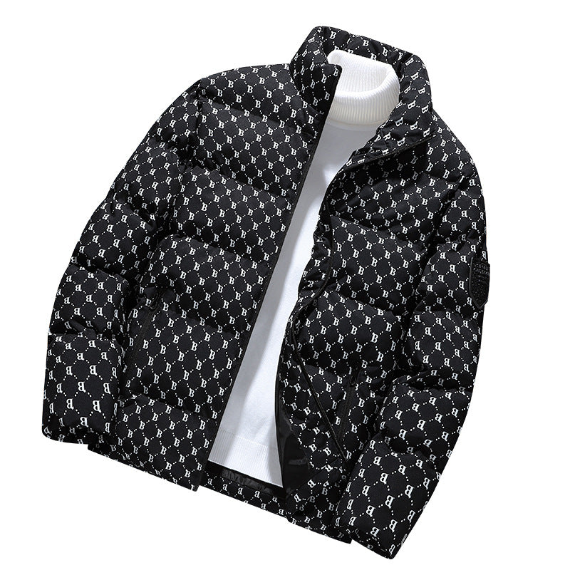 Herren modische Daunenjacke mit grafischem Muster Echoarchiv