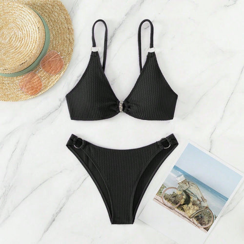 Damen Triangel-Bikini mit Ringverzierungen Echo Archiv