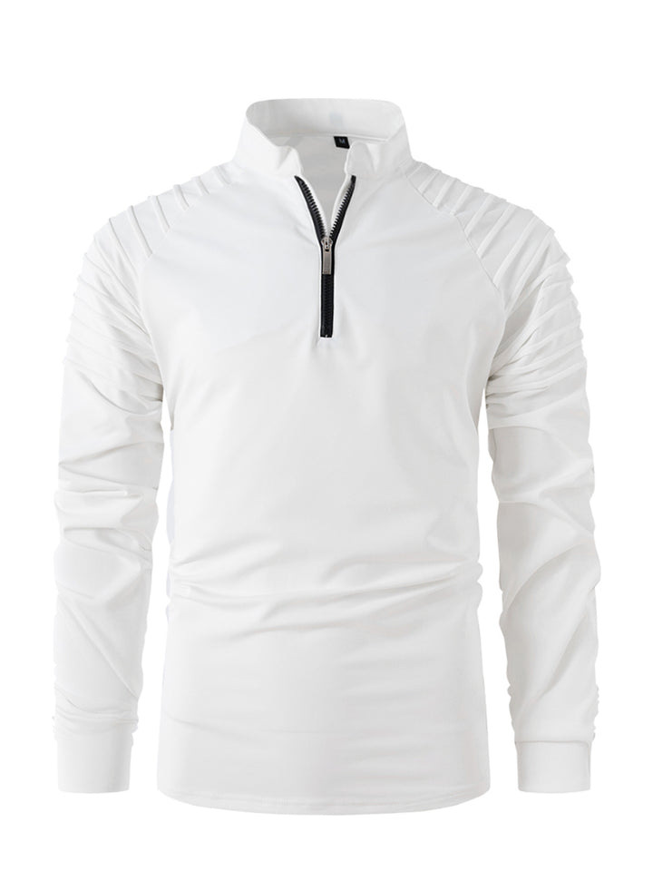 Herren Sportlicher Langarm-Zip-Hemd mit ergonomischem Schnitt Echoarchiv