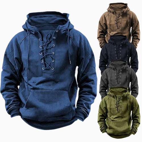 Herren Kapuzenpullover mit modischem Schnürdesign Echoarchiv