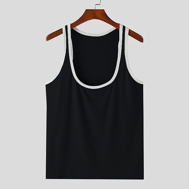 Herren Atmungsaktives Fitness-Tanktop mit breiten Trägern und flachem Saum Echoarchiv