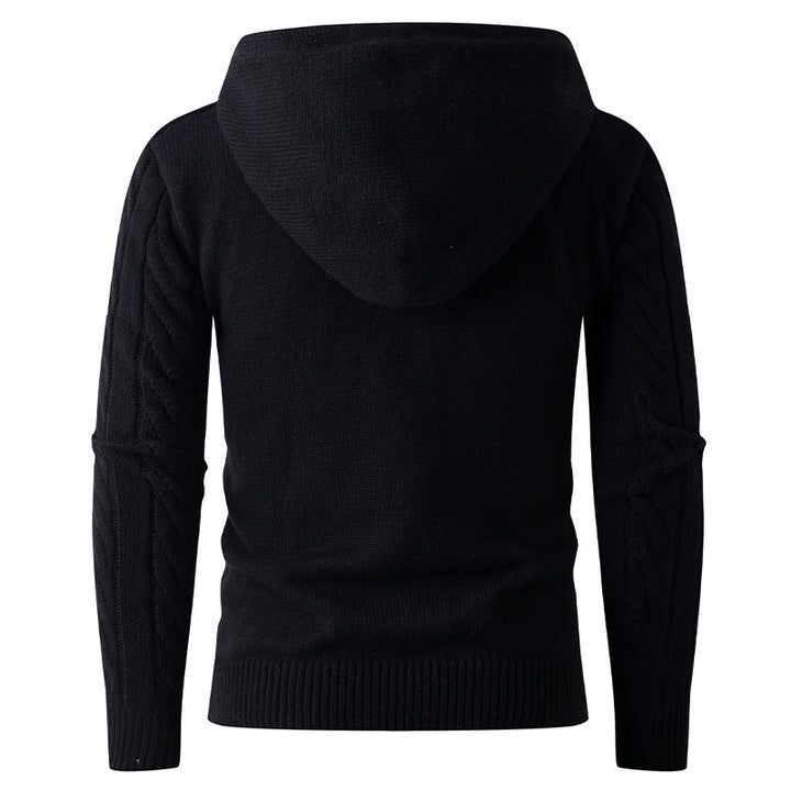 Herren Strickjacke mit Kapuze und modernem Zopfmuster Echoarchiv