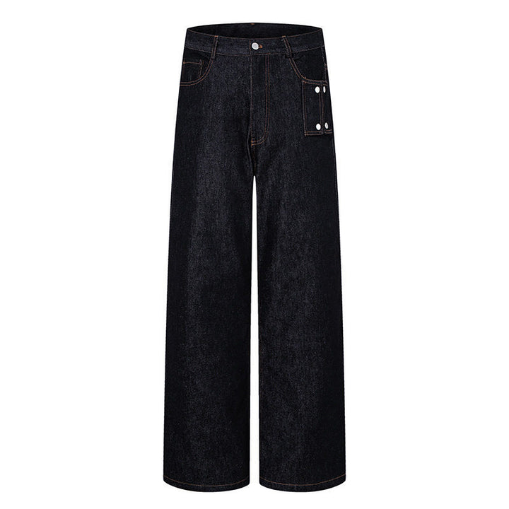 Damen Hochtaillierte Wide‑Leg Jeanshose mit Utility‑Tasche Echoarchiv