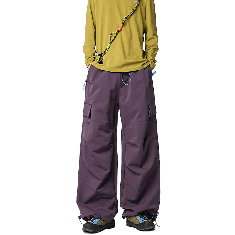 Herren Weite Funktions-Nylonhose mit Tunnelzugbund, Utility-Taschen & Baggy-Silhouette Echoarchiv