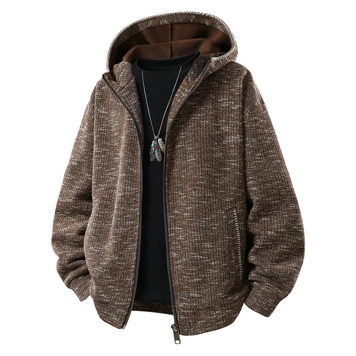 Herren Gepolsterte Strickoptik‑Kapuzenjacke mit Thermofutter und Zwei‑Wege‑Reißverschluss Echo Archiv