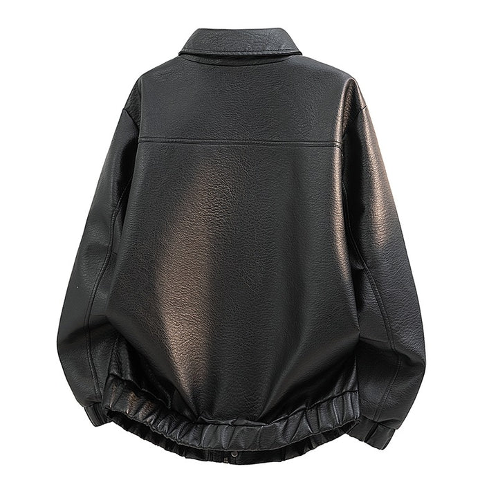 Herren Lässige Kunstlederjacke mit elastischem Bund Echo Archiv