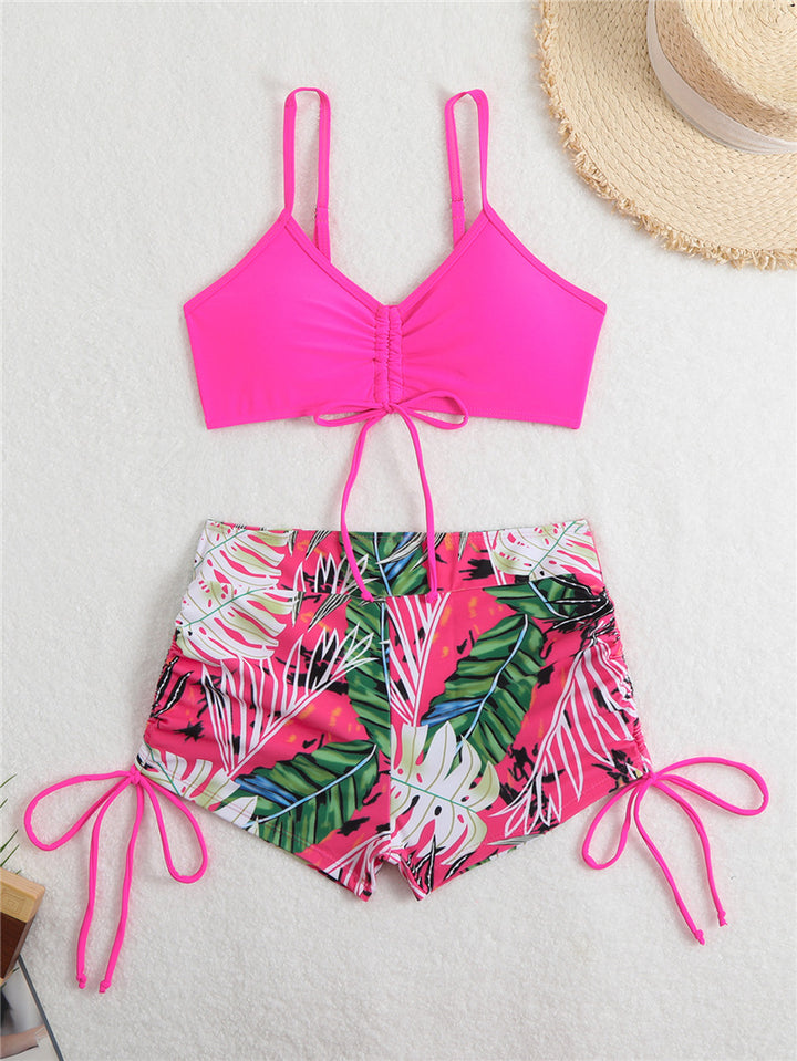 Damen Bikini-Set mit rüschenverziertem Oberteil und modischen Shorts Echo Archiv
