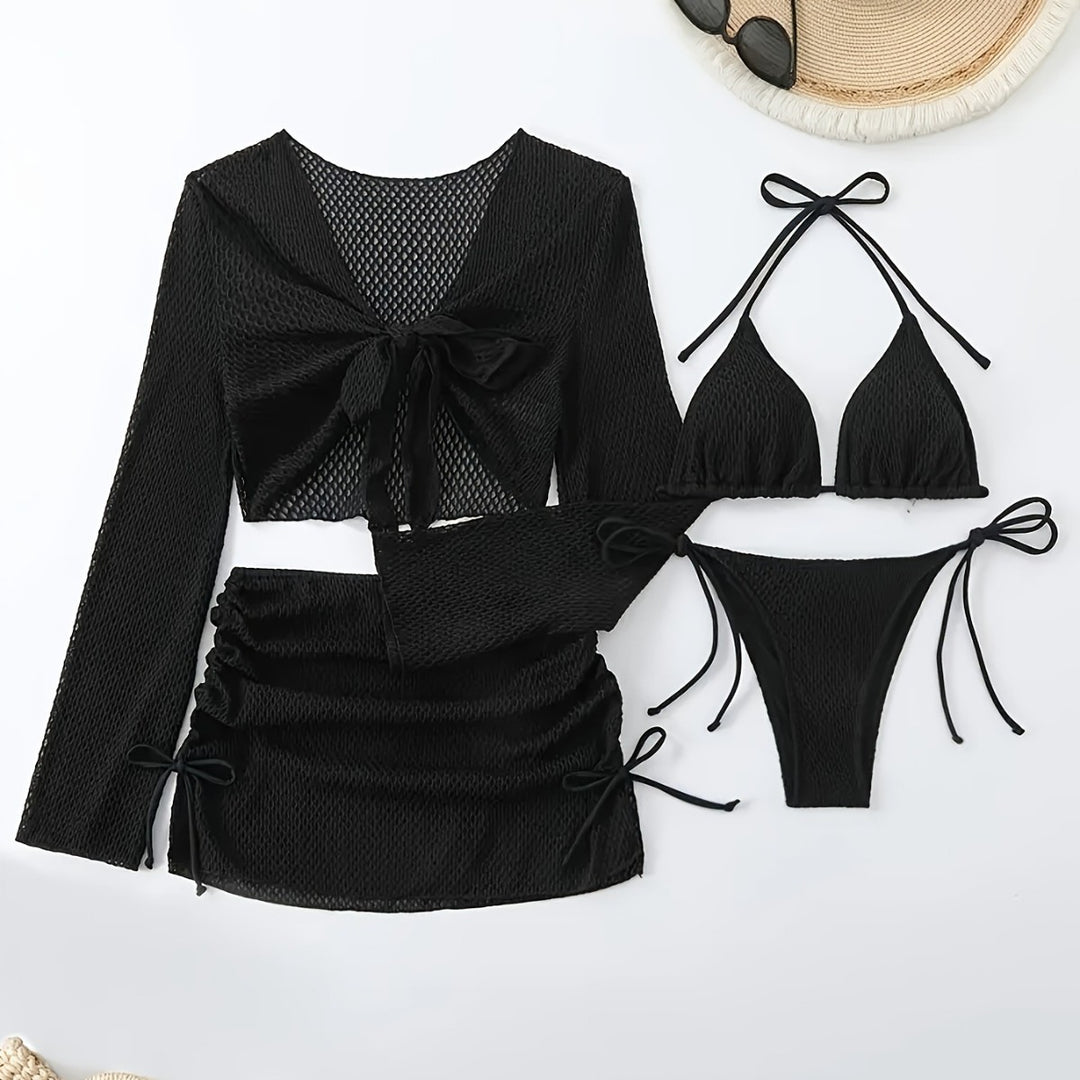 Damen Bikini-Set mit leichtem Netzoberteil und verstellbaren Höschen Echo Archiv
