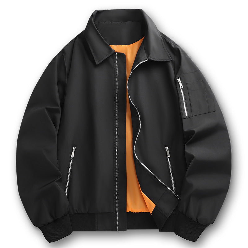 Herren Leichter Twill-Bomber mit kontrastierendem Futter, Reißverschlusstaschen und Ärmeltasche Echo Archiv