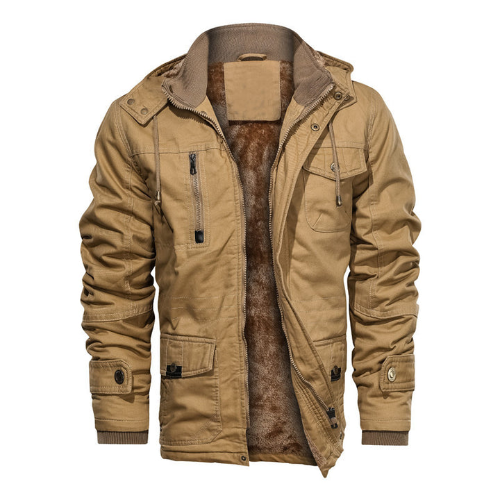 Herren isolierte Canvas-Utilityjacke mit Teddyfleece-Innenfutter – Taviero