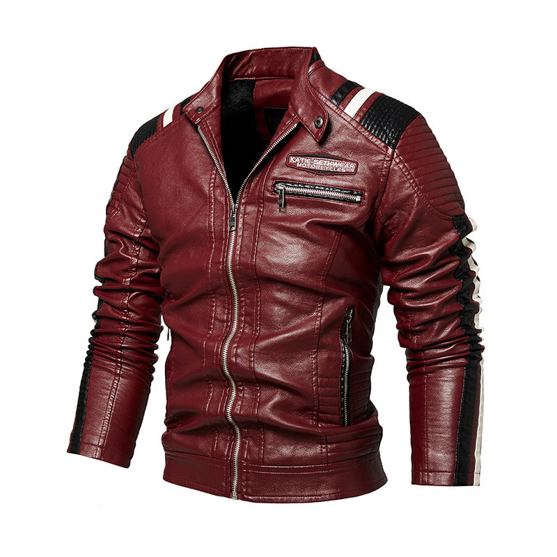 Herren Hochwertige Kunstleder-Motorradjacke Echo Archiv