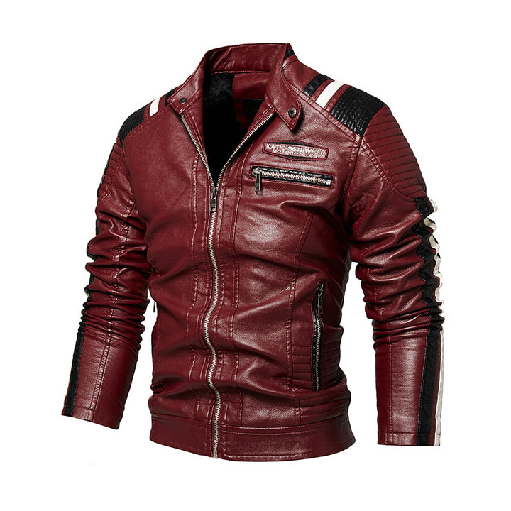 Herren Hochwertige Kunstleder-Motorradjacke Echo Archiv