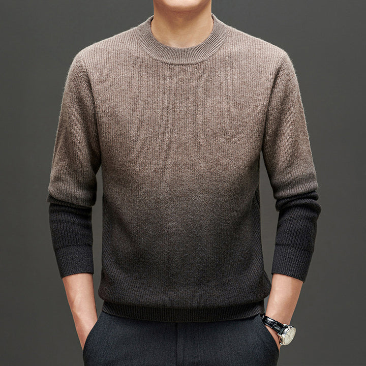 Herren modischer Rundhals-Pullover mit Farbverlauf Echoarchiv
