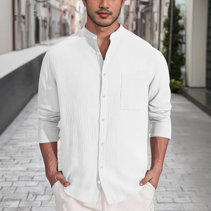 Herren lässiges Hemd mit strukturiertem Design Echoarchiv