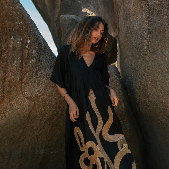 Damen Maxi-Kleid mit einzigartigem Schlangen-Design Echo Archiv