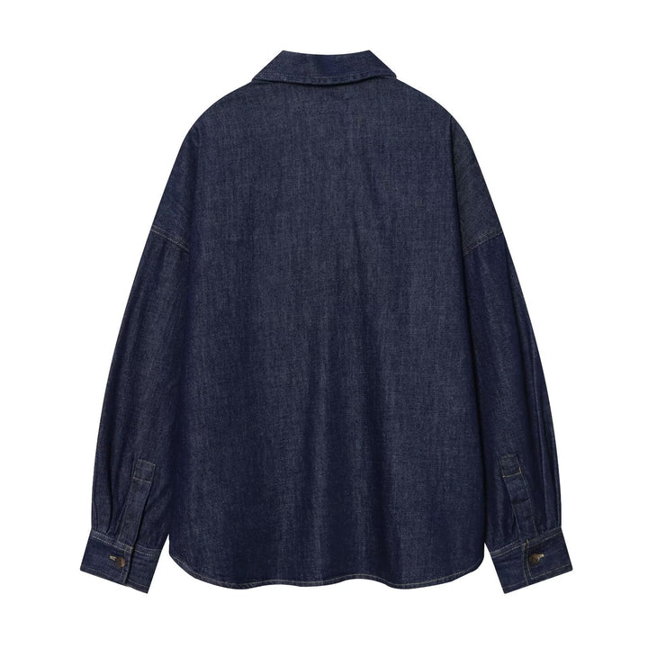 Damen Oversize-Denim-Tunika mit halber Knopfleiste und markanten Nahtdetails Echo Archiv