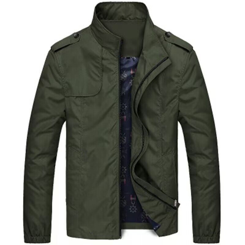 Herren leichte Utility-Fieldjacke mit Stehkragen und Epauletten Echoarchiv