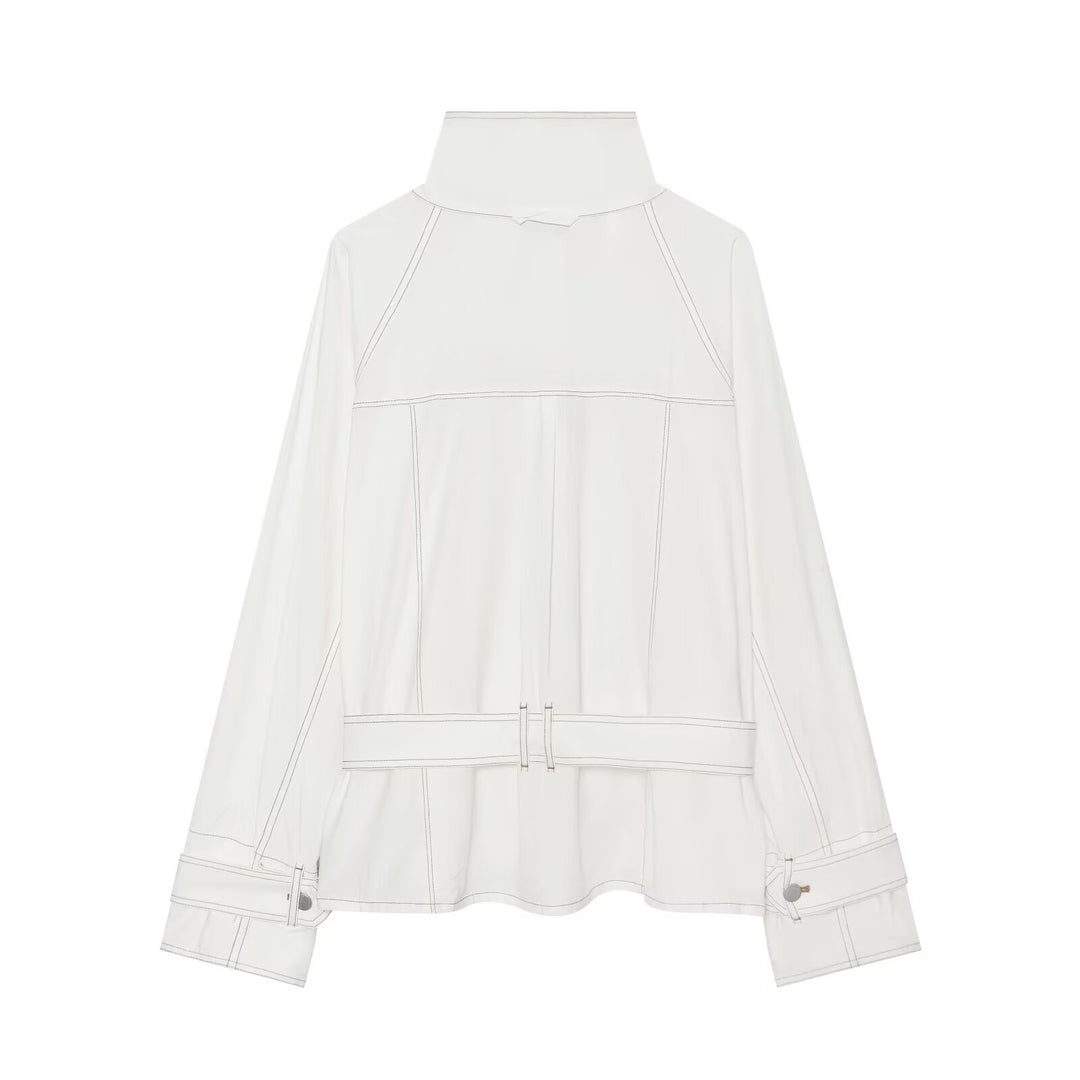 Damen Utility-Übergangsjacke mit Stehkragen und Taillengürtel Echo Archiv