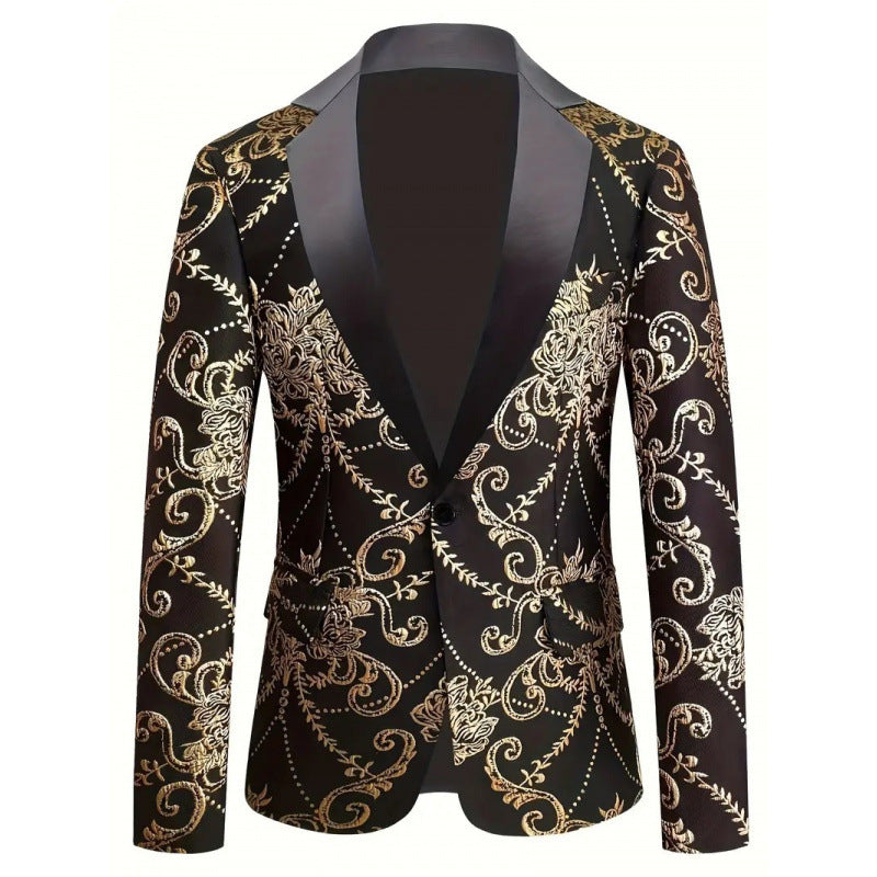 Herren Extravaganter Smoking-Blazer mit floralem Jacquard-Muster Echoarchiv