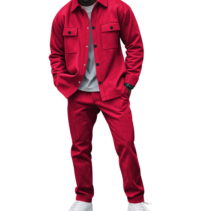 Herren lässiges Hemd- und Hose-Set aus weichem Material mit praktischen Taschen Echoarchiv