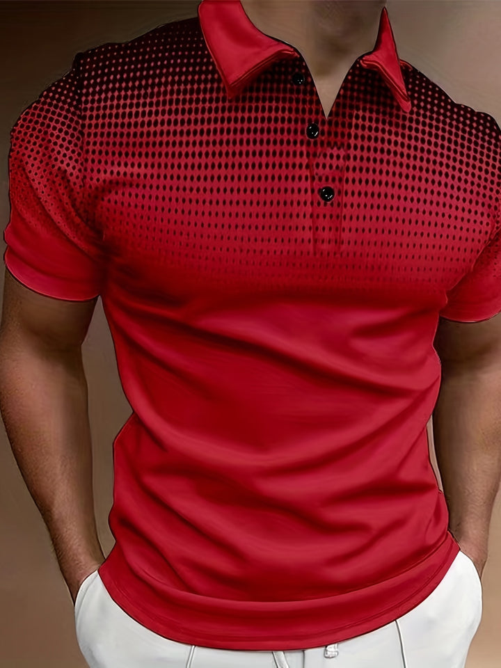 Herren modisches Poloshirt mit grafischem Muster Echoarchiv