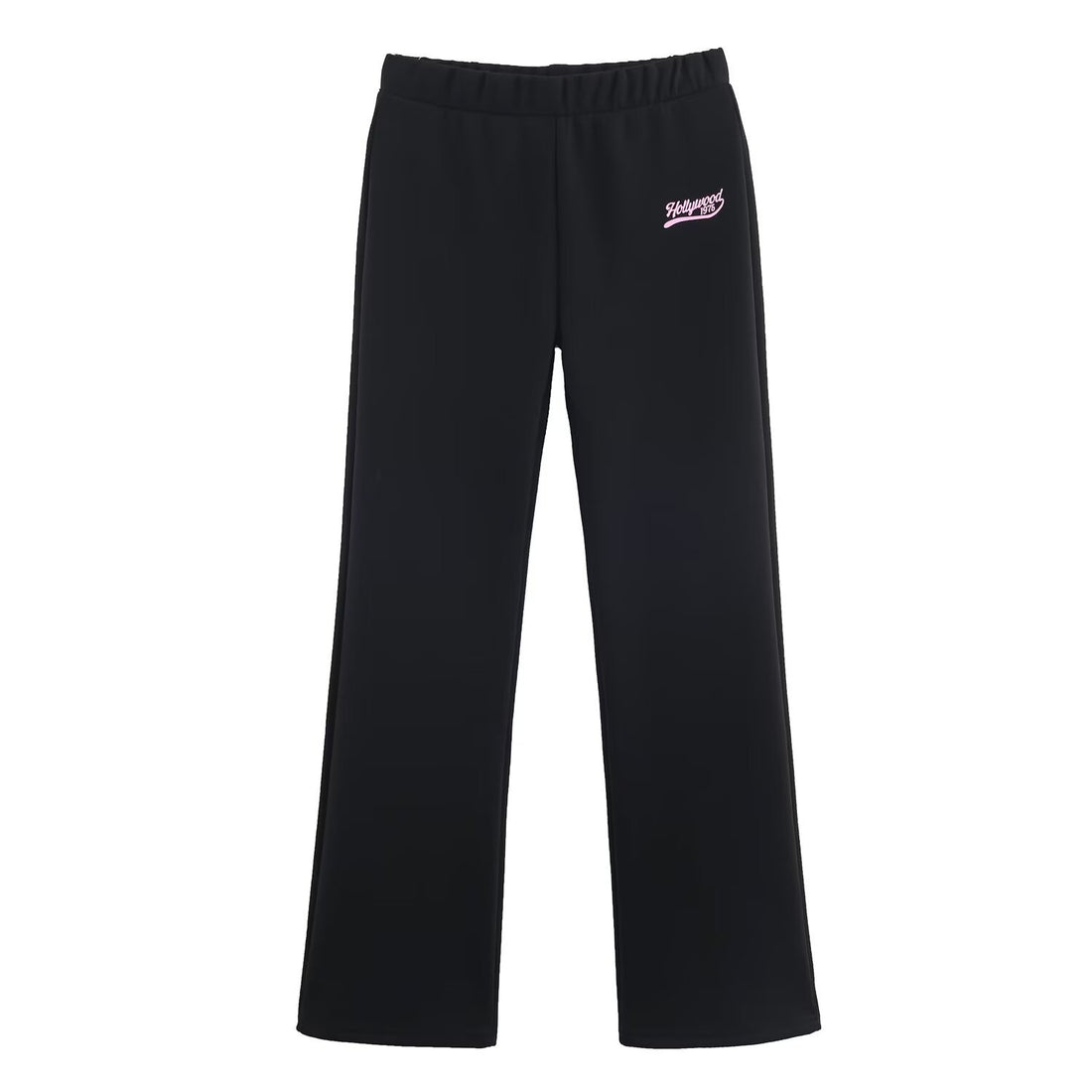 Damen Locker geschnittene Jersey-Freizeithose mit weitem Bein, elastischem Bund und Retro-Logo Echoarchiv